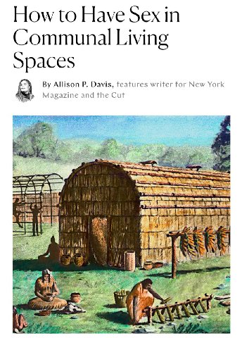How to Have Sex in Communal Living Spaces Allison Davis, features writer for New York Magazine and the Cut Я Я “A