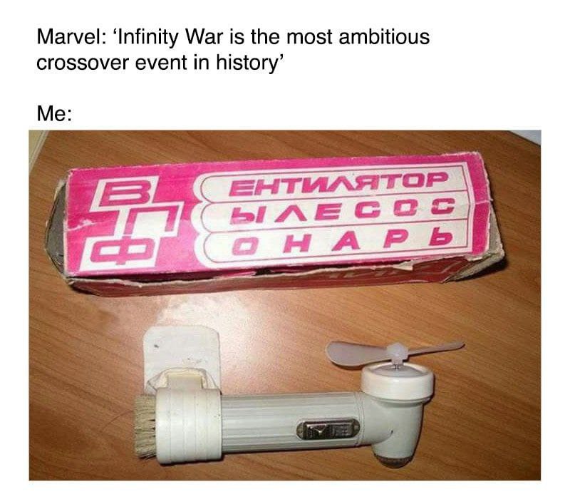 Marvel: ‘Infinity War is the most ambitious crossover event in history’ Me: A