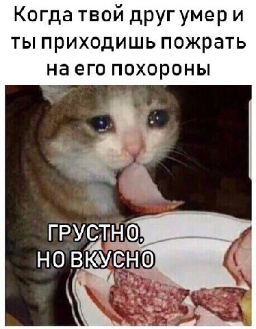 Когда твой друг умери ты приходишь пожрать на его похороны