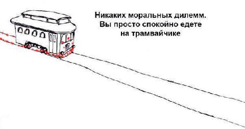 Никаких моральных дилемм. Вы просто спокойно едете трамвайчике
