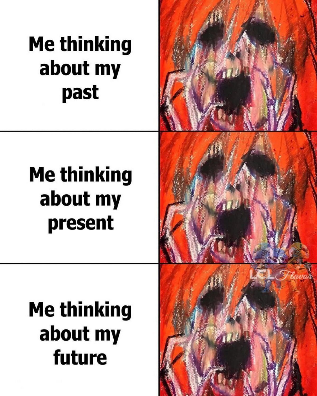 Me thinking about my past Me thinking about my present Me thinking about my future i