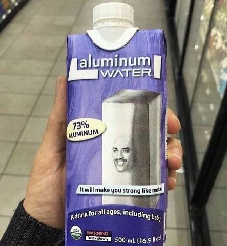 it aluminum В к у 73% ALUMINU make you strong like metal for all ages, Including WARNING: у 500 (16.9