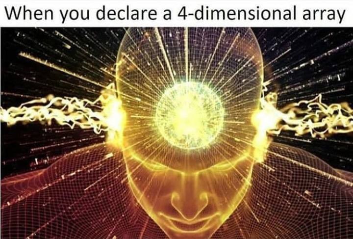 When you declare a 4-dimensional array 4