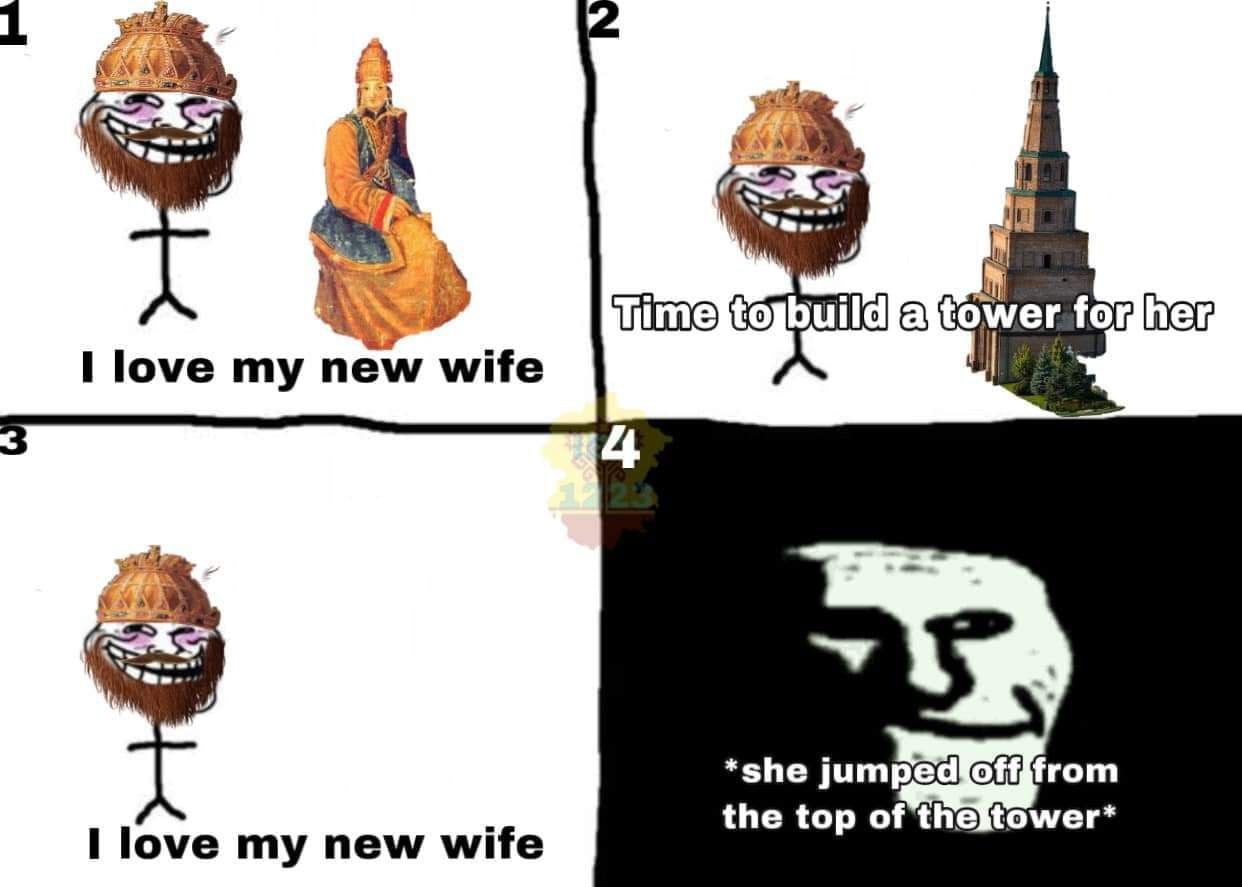 1 love my new wife *she jumpedioffatrom the top of love my new wife