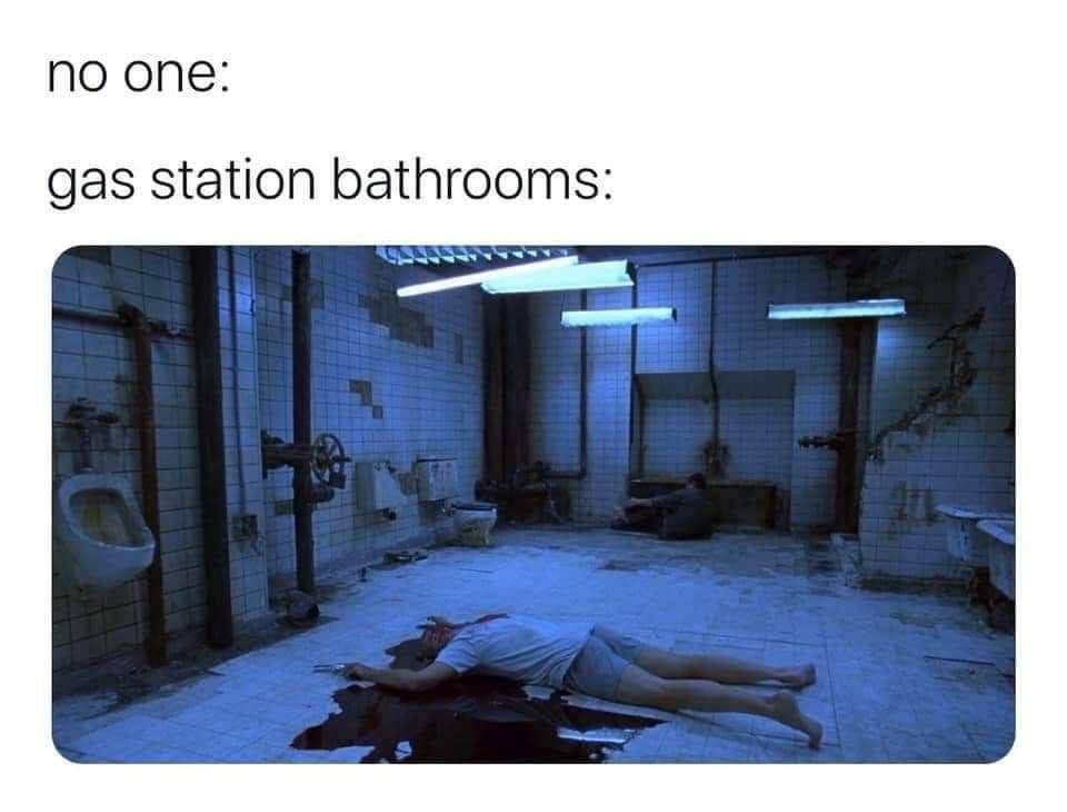 по опе: gas station bathrooms: