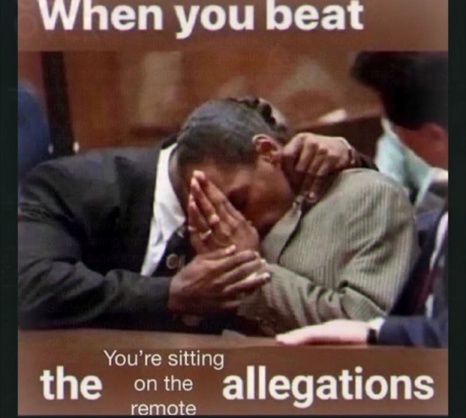 уупеп you beat A a You're sitting the allegations