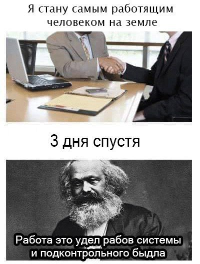 Я стану самым работящим человеком на земле 3 дня спустя a А 7 Работа это удел, рабов системы и подконтрольного быдла