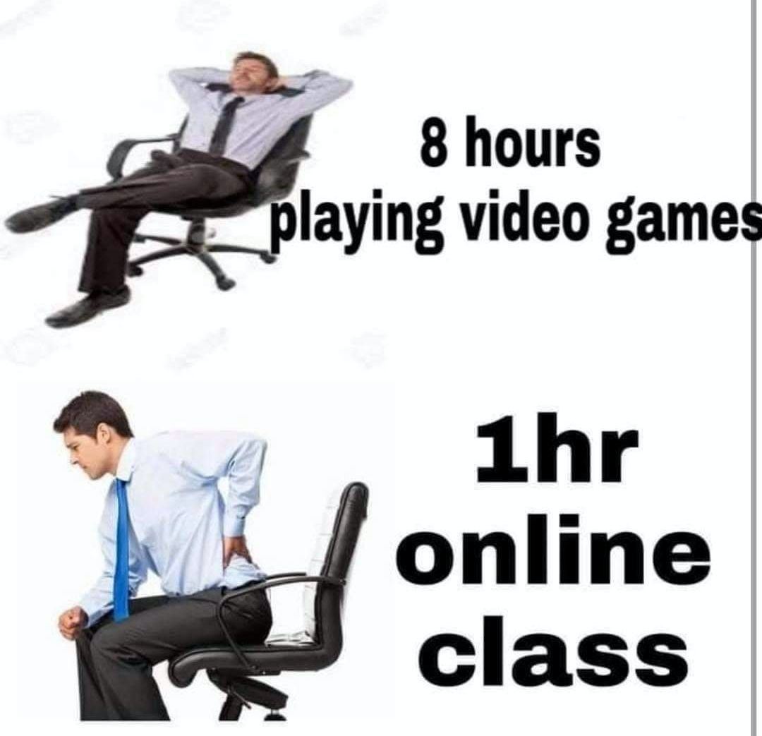 8 hours playing video games online class