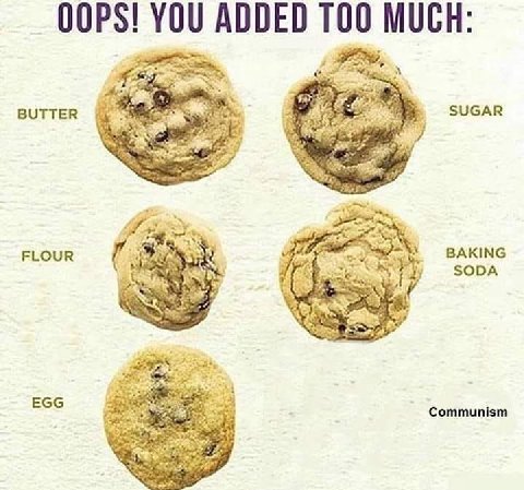 OOPS! YOU ADDED MUCH: BUTTER SUGAR FLOUR BAKING SODA #5. 575 EGG Communism
