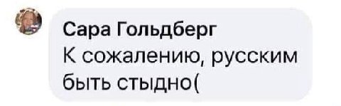 Сара Гольдберг К сожалению, русским быть стыдно(