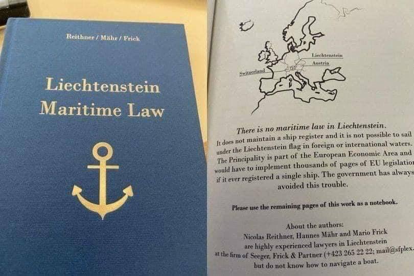 Reithner Frick Liechtenstein Maritime Law There о maritime law in Liechtenstein. jntain a ship register a it is not possible to sail not Вар in foreign or international under the The Principality is t