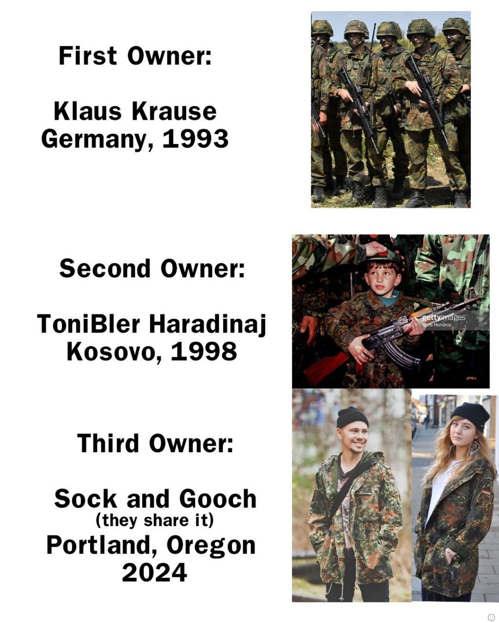First Owner: Klaus Krause Germany, 1993 Second Owner: ToniBler Козоуо, 1998 Third Owner: к; 4 a Sock and Gooch (they share it) Portland, Oregon 2024