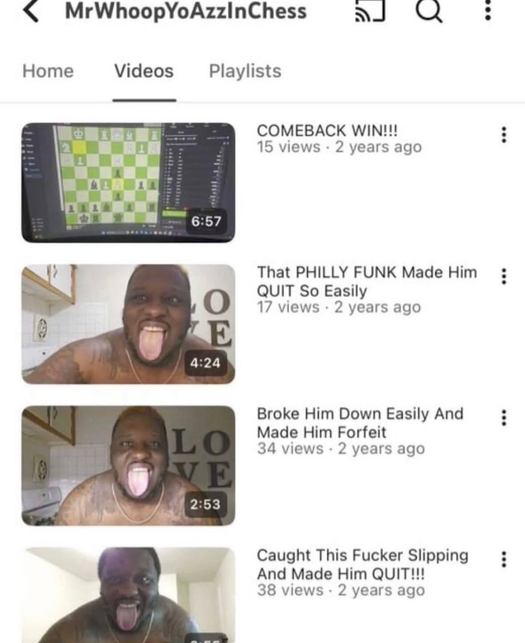 Home Videos Playlists COMEBACK WIN!!! 15 views 2 years ago шиш 6:57 That PHILLY FUNK Made Him QUIT So Easily О 17 views 2 years ago Broke Him Down Easily And Made Him Forfeit 34 views 2 years ago Caug