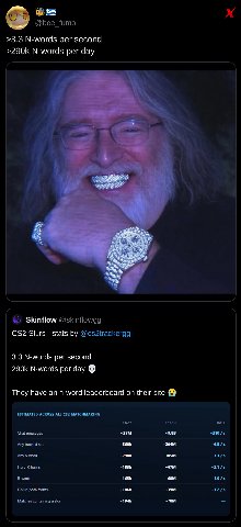 ЕЕ >3.3 N-words рег second N-words per day Skinflow Slurs stats 3.3 N-words per second N-words per day They have an n-word leaderboard on their site вом