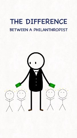 HUNGRY PEOPLE. BETWEEN A PHILANTHROPIST