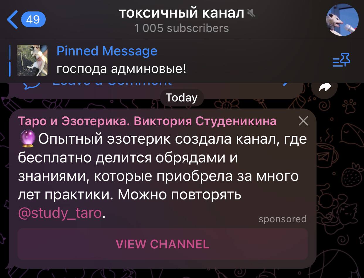 С днём эзотерик бимбо рекламы на канале Таси Водкиной