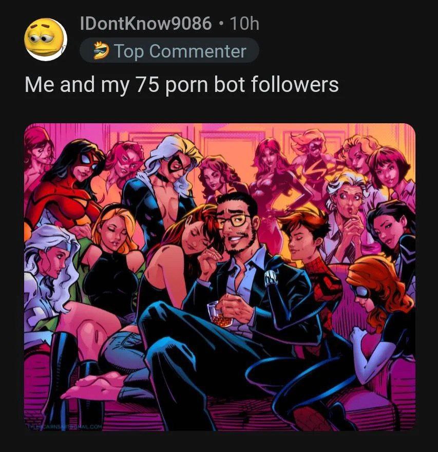 IDontKnow9086 Top Commenter Me and my 75 porn bot followers AN SSS и