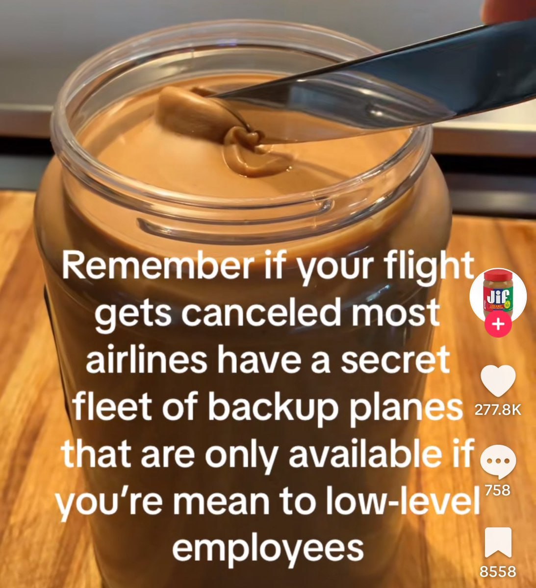Remember if your fligh gets canceled most airlines have a secret fleet of backup planes that are only available if you're mean to low-leve 758 employees
