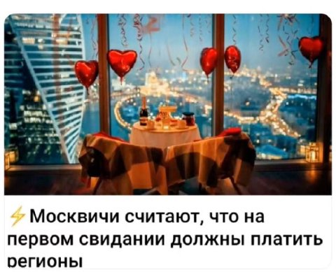 Москвичи считают, что на первом свидании должны платить оегионы