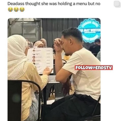 Deadass thought she was holding а menu but no а FOLLOWCENDSTV 4