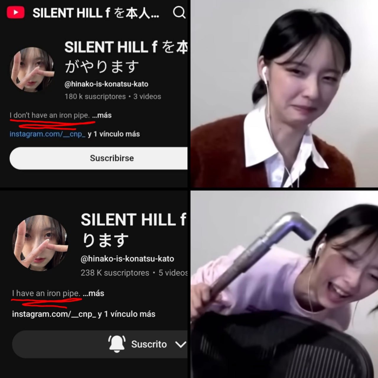 SILENT HILL SILENT HILL @hinako-is-konatsu-kato 180 К suscriptores 3 videos don’t have an iron pipe. ...mas instagram.com спр_ 1 vinculo mas SILENT HILL DET @hinako-is-konatsu-kato 238 К suscriptores 