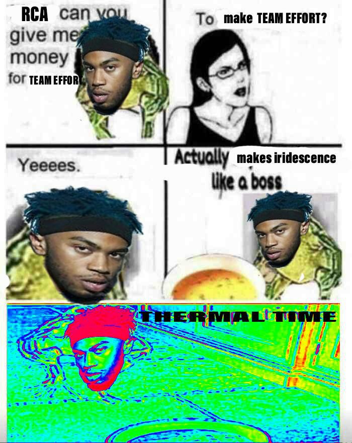 RCA can То make TEAM EFFORT? give 4 money fOF TEAM 74 У makes iridescence Yeeees. like а boss у 1