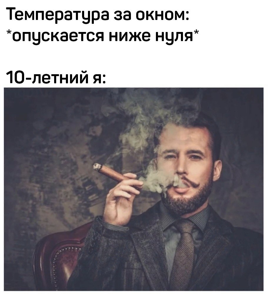 Температура за окном: ниже нуля* 10-летний я: