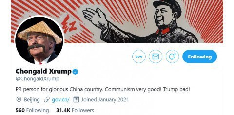 Chongald Xrump@ @ChongaldXrump person for glorious China country. Communism very good! Trump bad! Beijing ‹5? gov.cn/ Joined January 2021 560 Following Followers