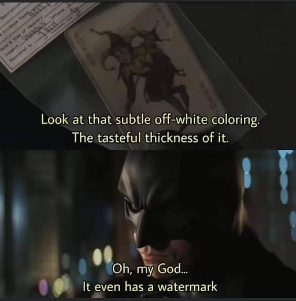 Look at that subtle off-white coloring. The tasteful thickness of it. It even has a watermark