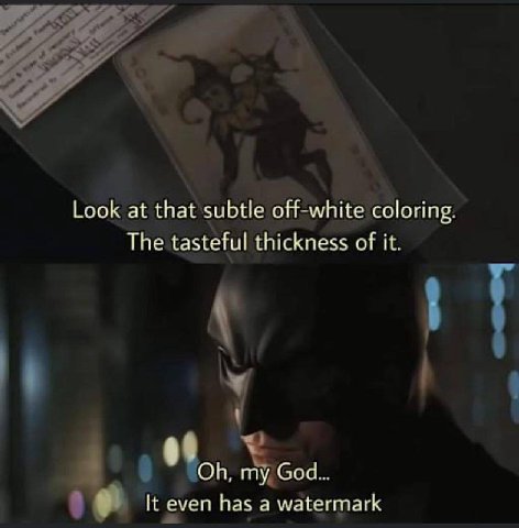 Look at that subtle off-white coloring. The tasteful thickness of it. It even has a watermark