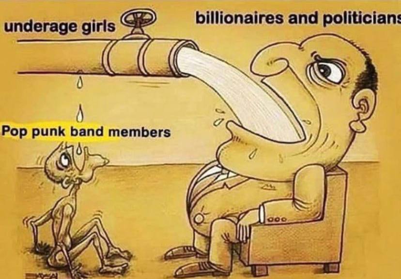 billionaires and politician: underage girls 9 Pop punk and members С 4