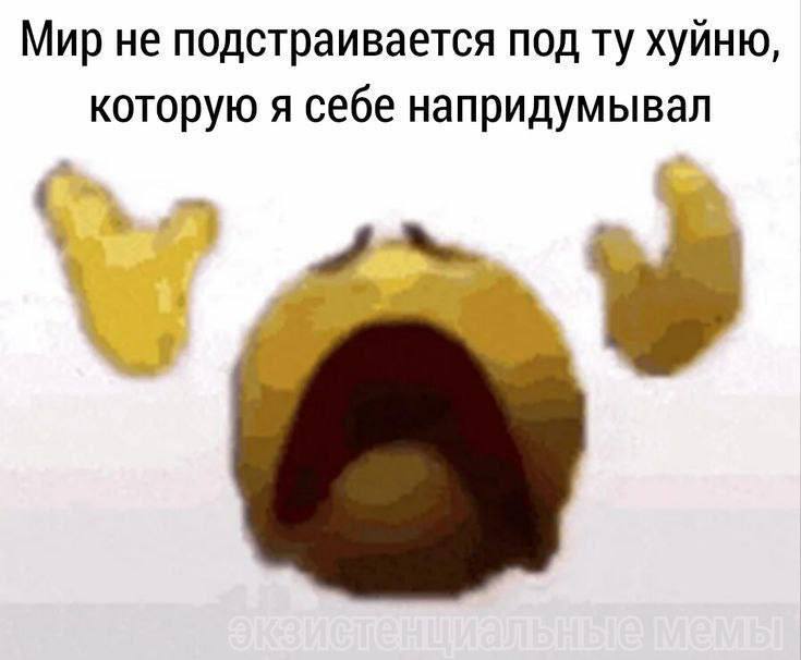 Мир не подстраивается под хуйню, которую я себе напридумывал