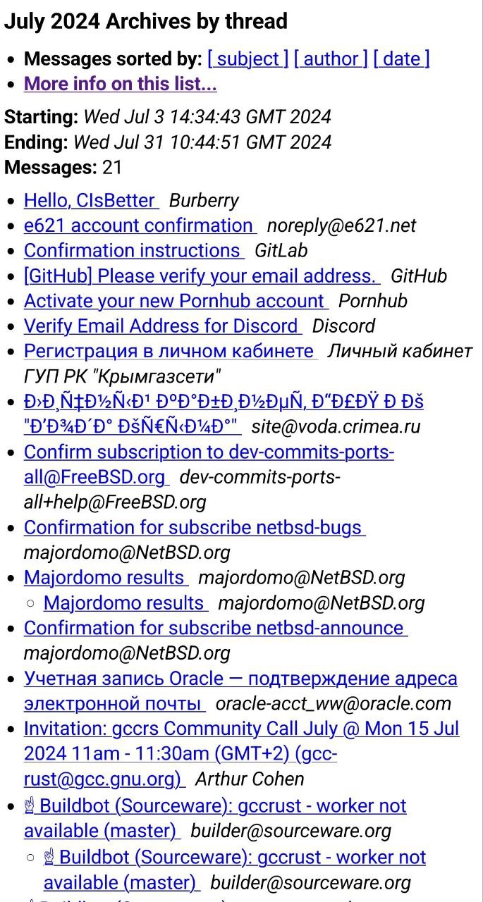 July 2024 Archives thread Messages sorted author More info on this list... Starting: Wed Jul 3 14:34:43 GMT 2024 Ending: Wed Jul 31 10:44:51 GMT 2024 Messages: 21 Hello, ClsBetter Burberry account con
