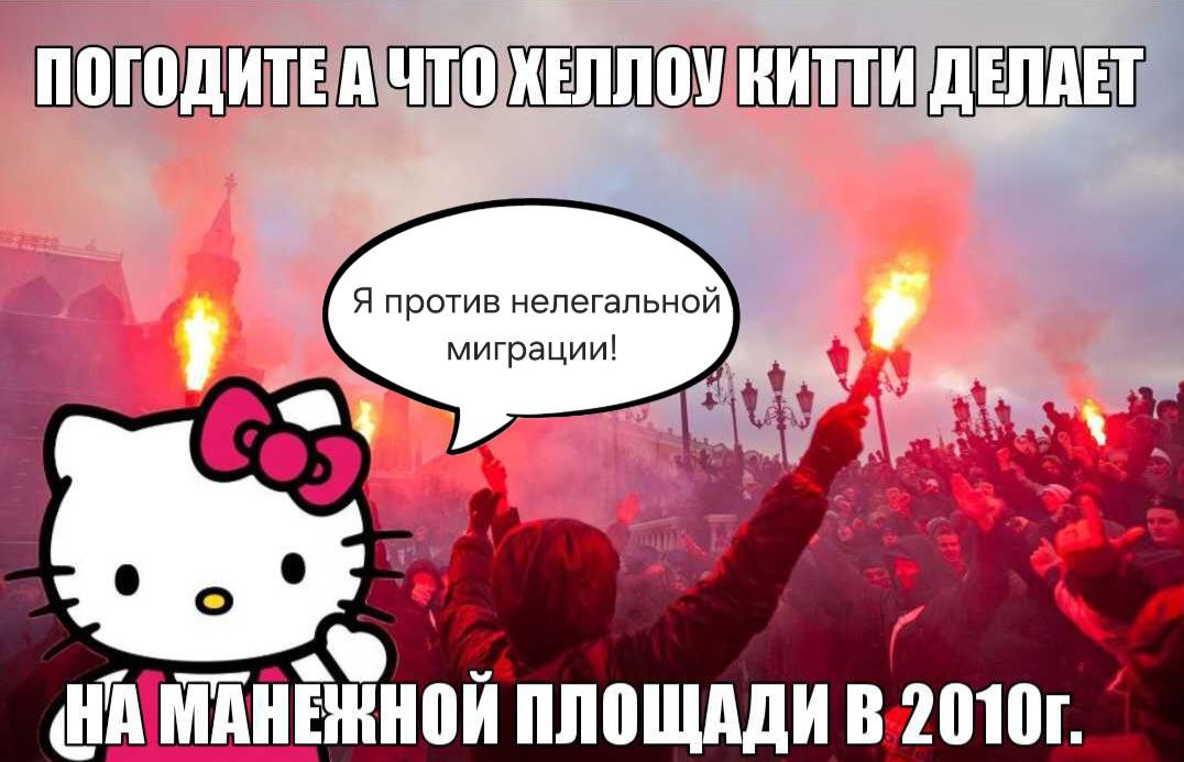 ПОГОДИТЕА ЧТО ХЕЛЛОУ КИТТИ ДЕЛАЕТ Я против нелегальной миграции! ПЛОЩАДИ В