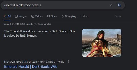 emerald herald voice actress All Images Videos News Shopping More Tools About 10.800.000 results (0,48 seconds) The Emerald Herald is a character in Dark Souls She is voiced Ruth Negga. https://darkso