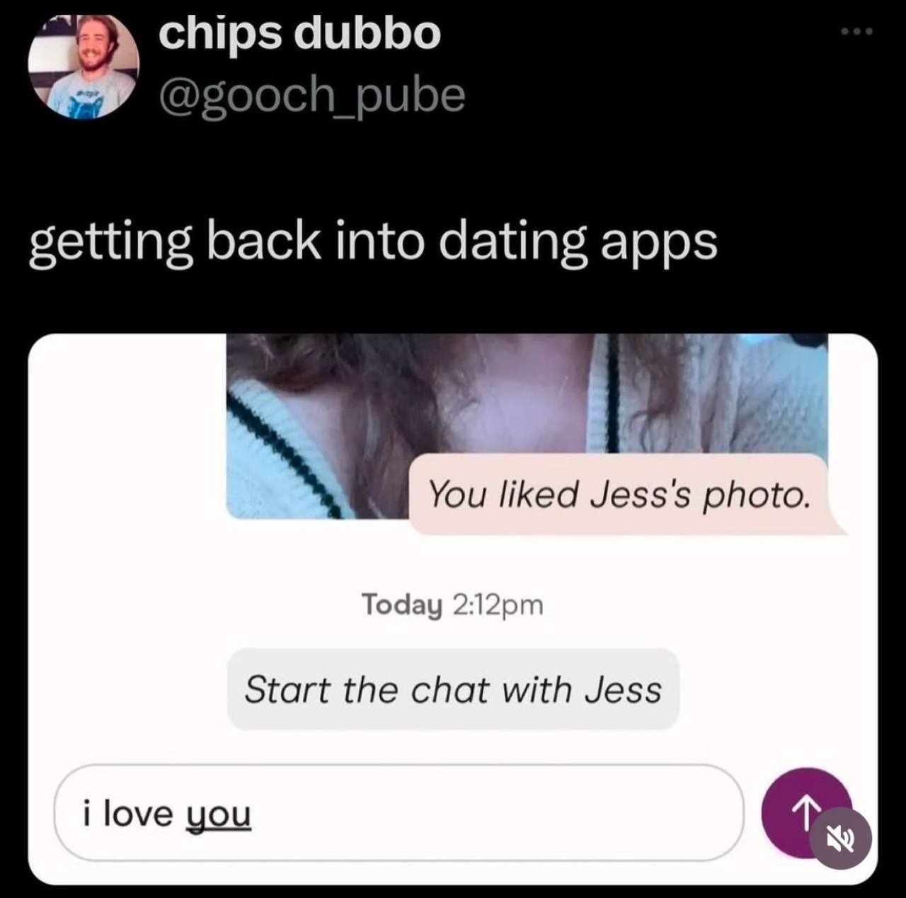 chips dubbo getting back into dating apps You liked Jess's photo Today Start the chat with Jess i love you