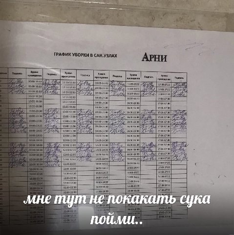 a ied ile ГРАФИК УБОРКИ В САН.УЗЛАХ АРНИ Время Время Подпись проведения Подпись Подпись penn Время проведения проведения проведения 10:00-10:30 Be 12:00-12:30 24:00-14:30 У, 16:00-16:30 17:00-17:30. 1