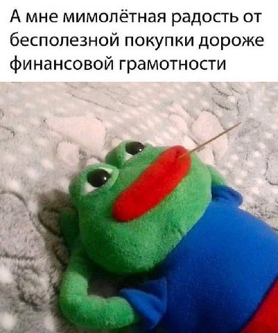 А мне мимолётная радость от бесполезной покупки дороже финансовой грамотности