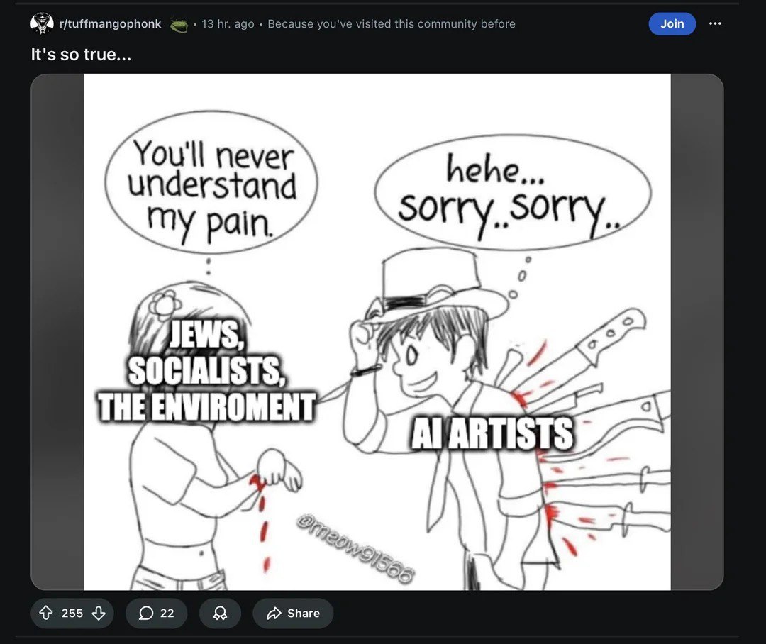 6A rituffmangophonk 13 ago Because you've visited this community before It's so true... understand (5 sorry, Sorry, SOCIALISTS THE ENVIROMENT ARTISTS A" 4 И 255 Share