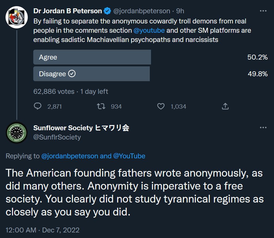 Jordan В Peterson failing to separate the anonymous cowardly troll demons from real people in the comments section and other platforms are enabling sadistic Machiavellian psychopaths and narcissists A