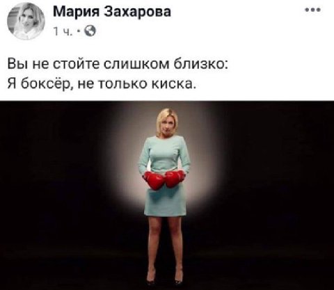 Мария Захарова 14. Вы не стойте слишком близко: Я боксёр, не только киска.