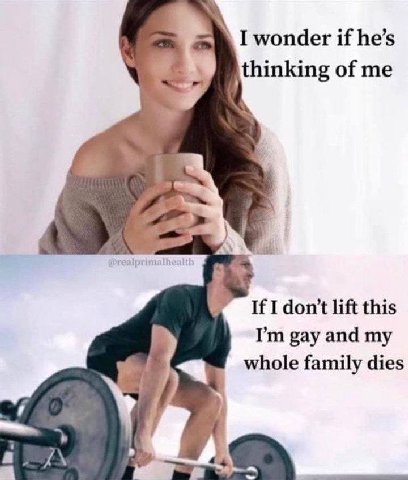 I wonder if he’s \thinking of me If I don’t lift this gay and my whole family dies