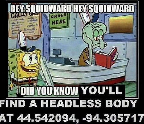 YOU'LL IND A HEADLESS BODY 44.542094, -94.30571