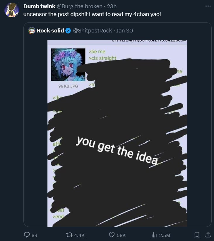 Dumb twink uncensor the post dipshit i want to read my 4chan yaoi Rock solid >cis straigh 96 JPG You Jer