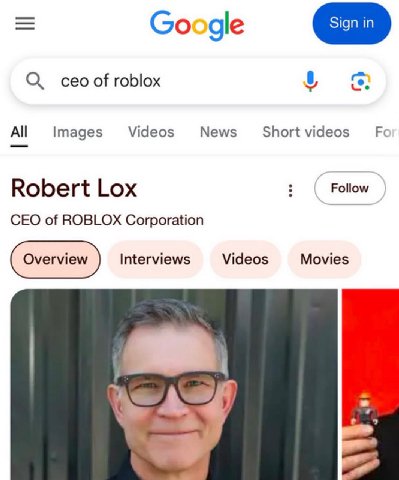 Google О ceo of roblox 0 Videos News Short videos Images Follow Robert Lox CEO of ROBLOX Corporation Interviews Момез 2$