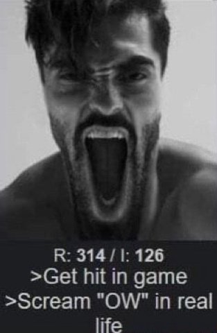 a К: 31411: 126 >Get hit in дате >Scream in real life