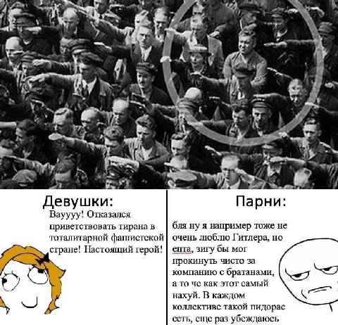 7, 4 4 We “4 4 У А» 2, 7 4 у her 5 Девушки: Парни: Вауууу! Отказался приветствовать тиранав бля ну я например тоже не тоталитарной фашистской очень люблю Гитлера, но стране! Настоящий герой! епта, зиг