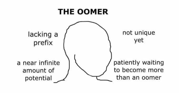 ТНЕ ООМЕК lacking a not unique prefix yet a near infinite patiently waiting amount of to become more potential than an oomer