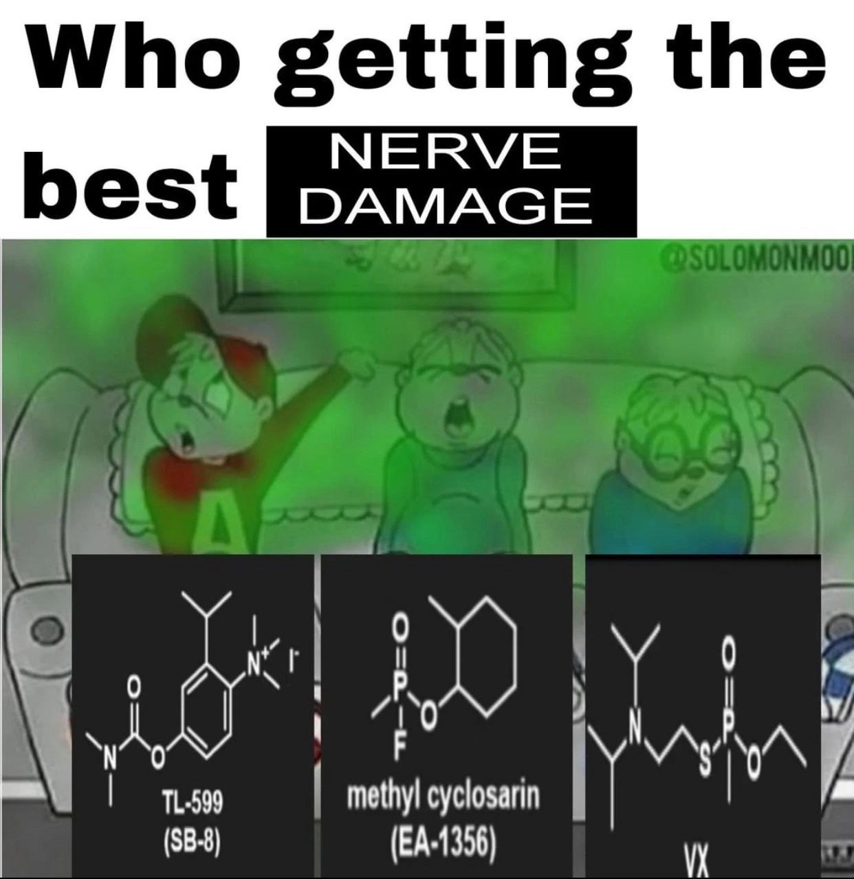 Who getting the NERVE best DAMAGE A methyl cyclosarin