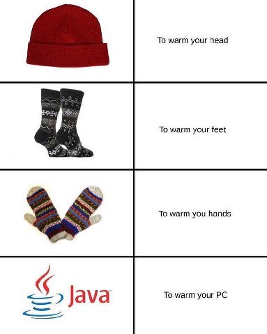 То warm your head To warm your feet To warm you hands 6 To warm your Java